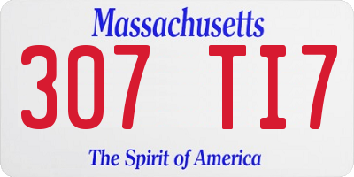 MA license plate 307TI7