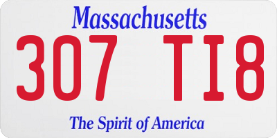 MA license plate 307TI8