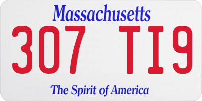 MA license plate 307TI9