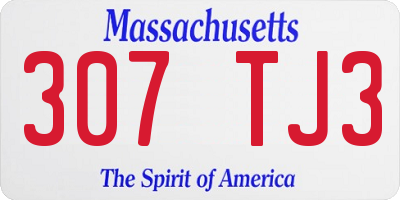 MA license plate 307TJ3