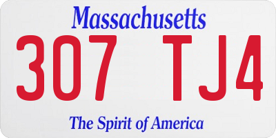 MA license plate 307TJ4