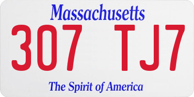 MA license plate 307TJ7