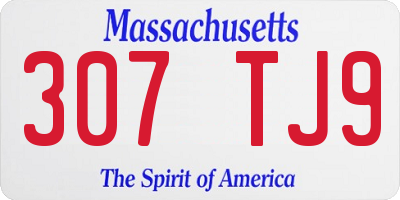 MA license plate 307TJ9