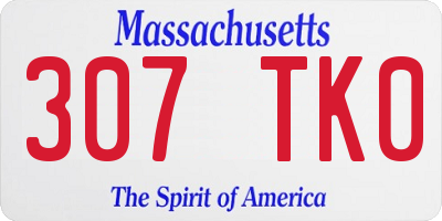 MA license plate 307TK0