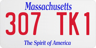 MA license plate 307TK1