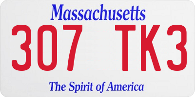 MA license plate 307TK3