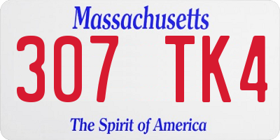 MA license plate 307TK4