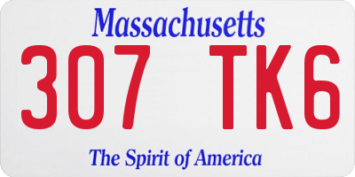 MA license plate 307TK6