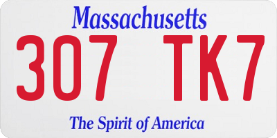 MA license plate 307TK7