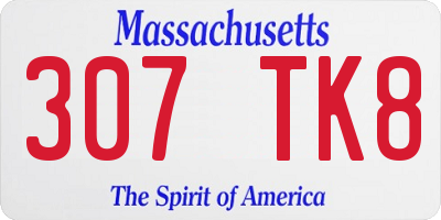 MA license plate 307TK8