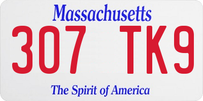 MA license plate 307TK9