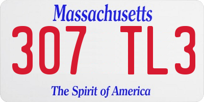 MA license plate 307TL3