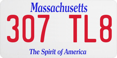 MA license plate 307TL8