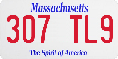 MA license plate 307TL9