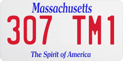 MA license plate 307TM1