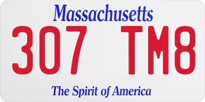 MA license plate 307TM8