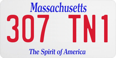 MA license plate 307TN1
