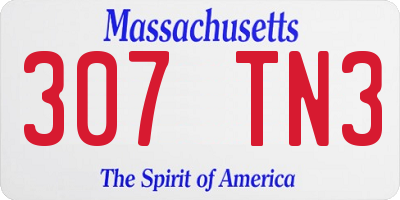 MA license plate 307TN3