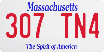 MA license plate 307TN4