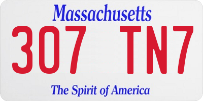 MA license plate 307TN7
