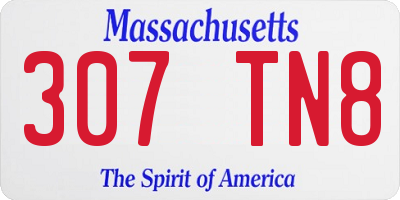 MA license plate 307TN8