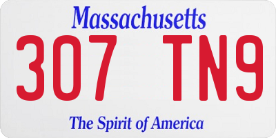 MA license plate 307TN9