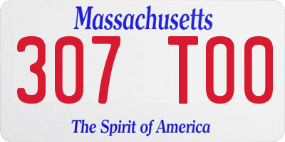 MA license plate 307TO0