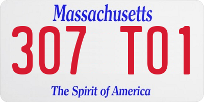 MA license plate 307TO1