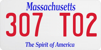 MA license plate 307TO2