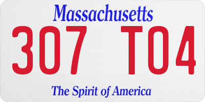 MA license plate 307TO4