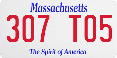 MA license plate 307TO5