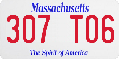 MA license plate 307TO6