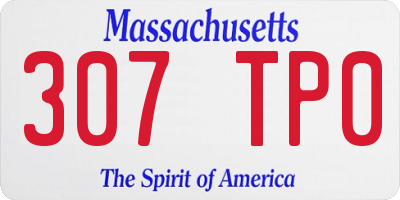 MA license plate 307TP0