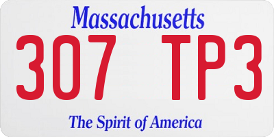MA license plate 307TP3