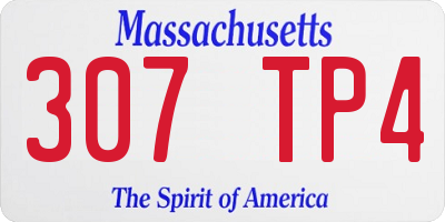 MA license plate 307TP4