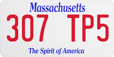 MA license plate 307TP5