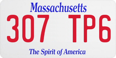 MA license plate 307TP6