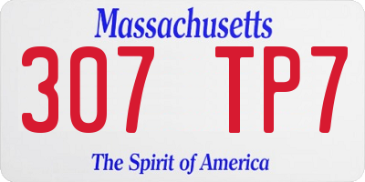 MA license plate 307TP7