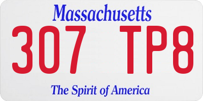 MA license plate 307TP8