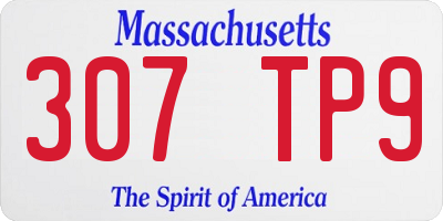 MA license plate 307TP9
