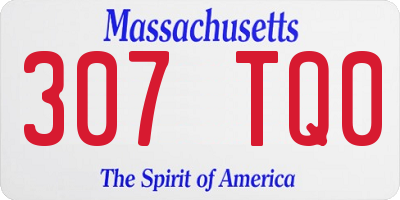 MA license plate 307TQ0