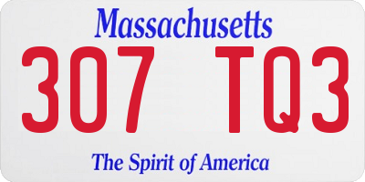 MA license plate 307TQ3