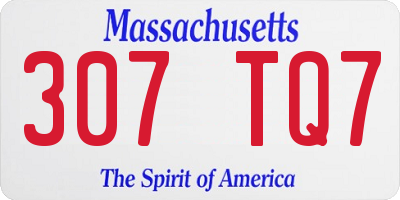 MA license plate 307TQ7