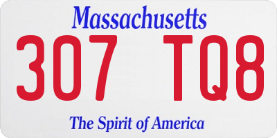 MA license plate 307TQ8