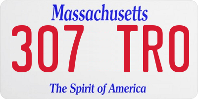 MA license plate 307TR0