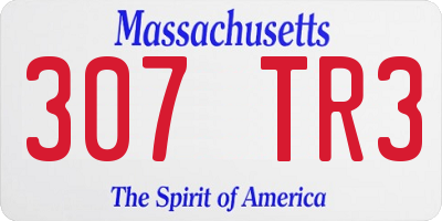 MA license plate 307TR3