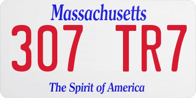 MA license plate 307TR7