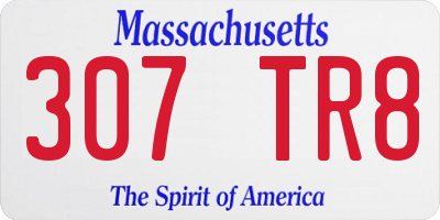 MA license plate 307TR8