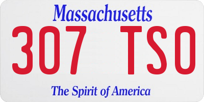 MA license plate 307TS0