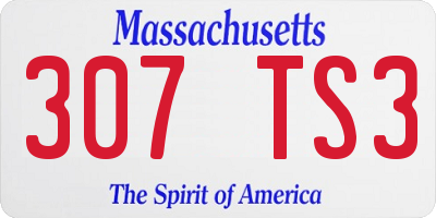 MA license plate 307TS3